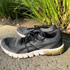 Asics Gray Black Running Tennis Shoes Sneakers